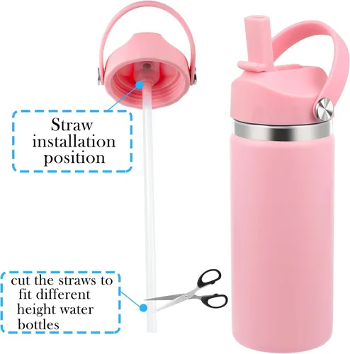 Vista 5 de Tapa de popote compatible con Hydro Flask de boca ancha de 12, 16, 18, 32, 40 onzas, tapas con popote para accesorios de botellas de agua, tapa