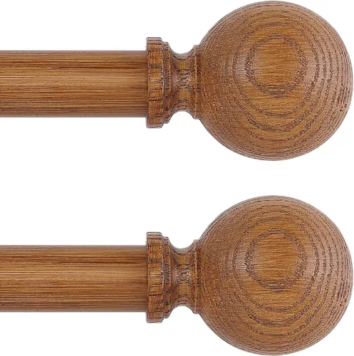 Vista 10 de Barras de cortina de madera blanca para ventanas: HTZON 1" Barra de cortina rústica de estilo granja estilo bohemio para sala de estar y dormitorio