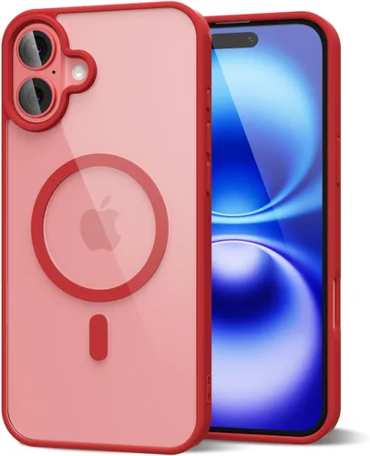 Vista 173 de oakxco Funda magnética transparente compatible con Magsafe, delgada, transparente, no amarillea, híbrida de silicona suave y cubierta protectora