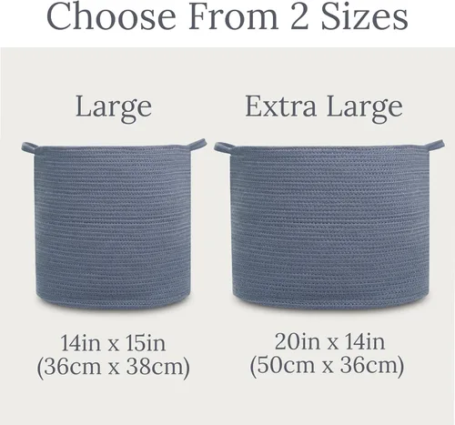 Vista 4 de Natemia Cesta de almacenamiento extragrande (20 x 20 x 14 pulgadas), cestas tejidas para almacenamiento, cesta de almacenamiento de bebé