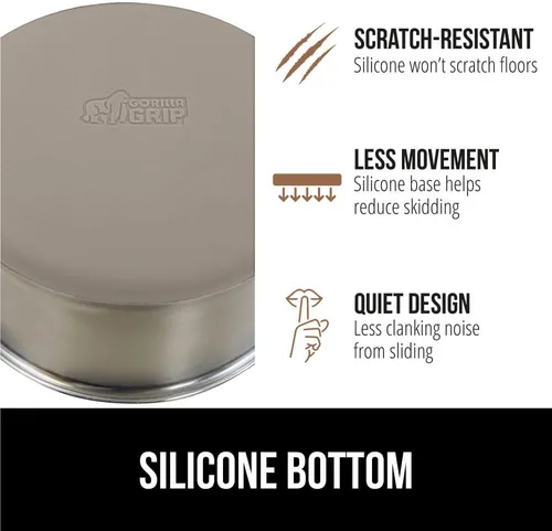 Vista 80 de GORILLA GRIP Juego de 2 cuencos para perros, con capacidad para 8 tazas (64 onzas líquidas), cuenco de metal resistente para alimentos y agua