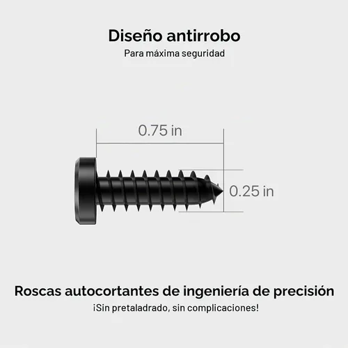 Vista 3 de Rightcar Solutions - Tornillos para matrícula de 1/4-3/4, autorroscantes, acero inoxidable. At-negro