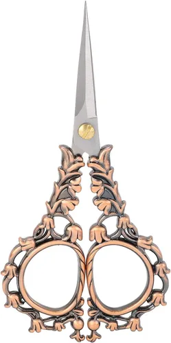 Tijeras de bordado de costura, tijeras de diseño europeo vintage para tejido de tela, costuras cruzadas, adecuadas para diversas necesidades de