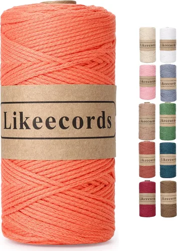 Vista 21 de Likeecords 100% Hilo de Ganchillo de Algodón Cordón de Bolsa de 2mm 170m Cordón de Macramé de 2mm Hilo de Crochet Cuerda de Macramé Regalo para Verde