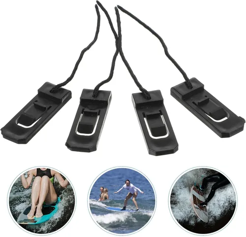 Vista 8 de VILLCASE Pinzas de aleta para tabla de surf, 4 piezas, pala de paddleboard, barco, cola, timón, tabla de surf, hebilla de aleta, deportes acuáticos