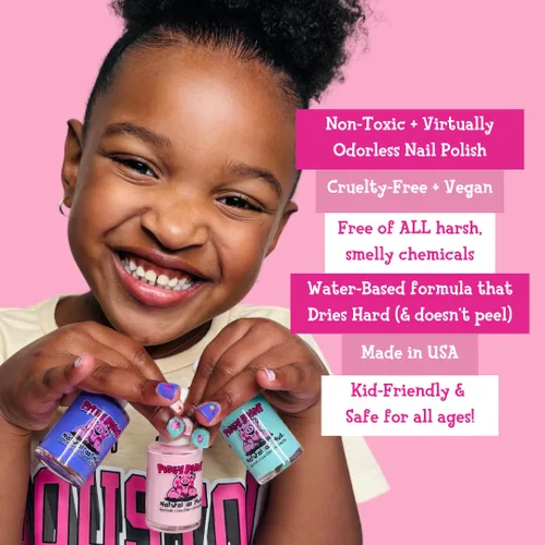 Vista 5 de Piggy Paint 4 Esmaltes Neón Set de Caja (¡Bonificación: ¡Resplandor Blacklight!)