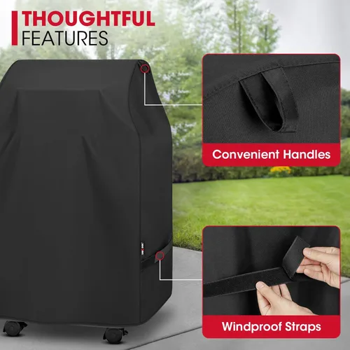 Vista 6 de Unicook - Funda para parrilla de 2 quemadores de 32 pulgadas, cubierta de barbacoa pequeña para exteriores con asas laterales y correas, resistente