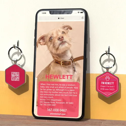 Vista 4 de Etiquetas de identificación personalizadas para perros con código QR, etiquetas de identificación para mascotas, etiquetas de identificación