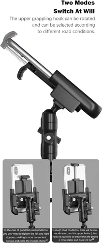 Vista 5 de GUB P50 Bicicleta y Motocicleta Universal Bicicleta Manillar Teléfono Soporte Ajustable Soporte de Teléfono