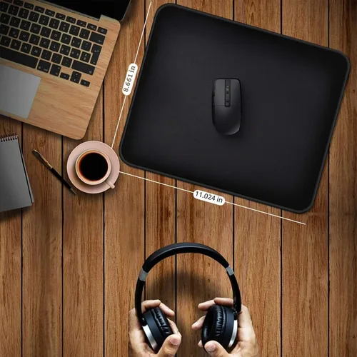 Vista 6 de Alfombrilla de mouse con base de goma antideslizante, alfombrilla de mouse mejorada para juegos con borde cosido, alfombrilla de mouse negra