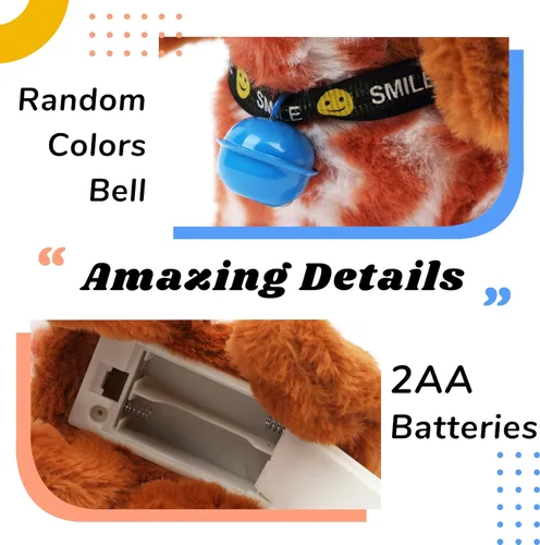 Vista 66 de Hopearl - Juguete de peluche electrónico interactivo de conejo con orejas LED, sonidos y movimientos; camina, se menea e ilumina las orejas, mueve