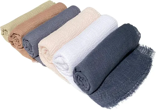 Vista 2 de MANSHU 6 piezas de chal suave y envoltura para mujer, bufanda larga, bufanda grande para la cabeza