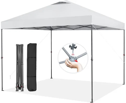 Vista 17 de Tangkula Toldo Emergente de 6.6 x 6.6 pies, carpa de instalación instantánea para 1 persona con bloqueo central, protección solar UPF 50+, 8