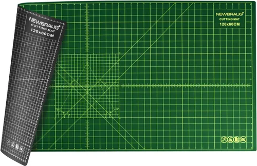 Vista 14 de NEWBRAUG - Tapete grande de corte autocurable de 23 x 47 pulgadas, doble cara, 5 capas, tabla de cortar grande para corte rotativo, acolchado Negro
