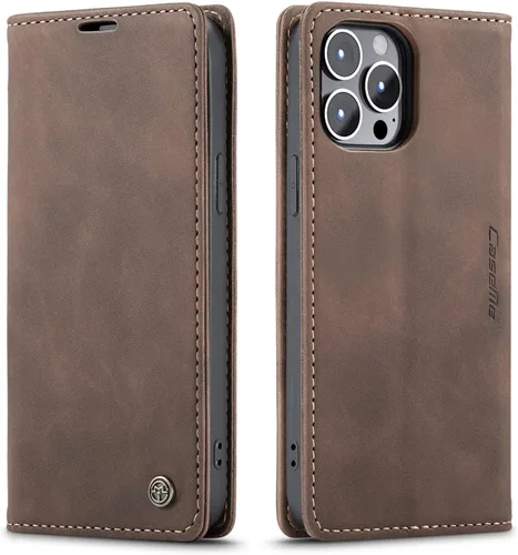 Vista 9 de SINIANL Funda de cuero para iPhone 13 Pro, cartera para iPhone 13 Pro, funda plegable con tapa y función atril magnética, funda protectora Negro