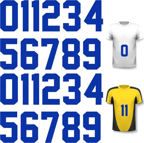 Vista 11 de Zonon 22 piezas de camisetas con números para planchar con transferencia de calor del 0 al 9 números de jersey para uniforme de equipo deportivo