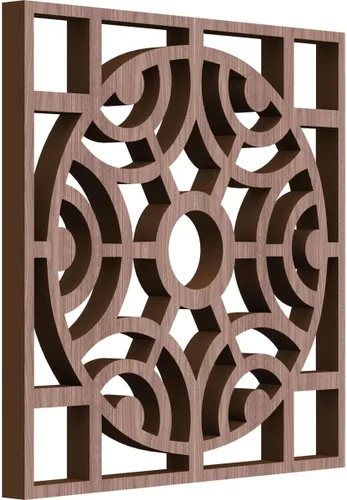 Vista 44 de 11 3/8"W x 11 3/8"H x 1/4"T Small Walton Decorative Fretwork Wood Wall Panels, Hickory