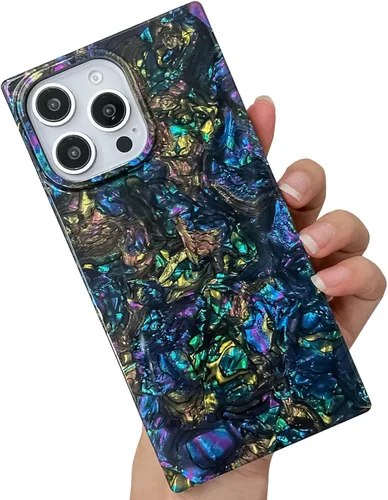 Vista 12 de KERZZIL Elegante Funda con Concha de Madre Perla para Niña Compatible con iPhone 14 de 6.1 Pulgadas, Funda Rectángulo con Borde, Elegante y delgada