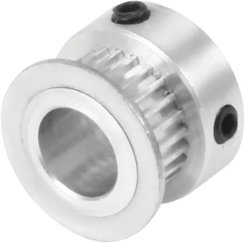 Vista 4 de uxcell Aluminio 25 dientes 0.394 in diámetro 0.080 in Pitch correa dentada polea para correa de 0.236 in