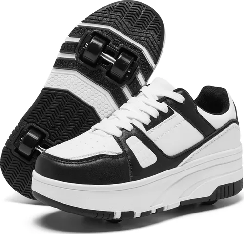 Vista 10 de Zapatillas con ruedas para patinar para niños, niñas y niños, con ruedas desmontables y estilo de moda