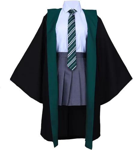 Vista 6 de Utaomld Capa de mago para disfraz de brujas de Halloween, disfraz de juego de rol, capa para adolescentes y adultos