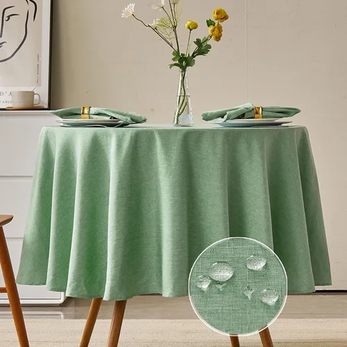 Vista 19 de Mantel rectangular, impermeable y resistente a las manchas, estilo lino, estilo granja, lavable de imitación decorativo, mantel de tela para cocina