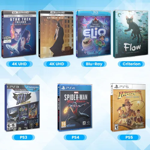 Vista 5 de Paquete de 24 fundas protectoras Steelbook compatibles con 4K UHD, Blu-Ray, video de flecha con funda deslizante, Criterion, PS3, PS4, PS5