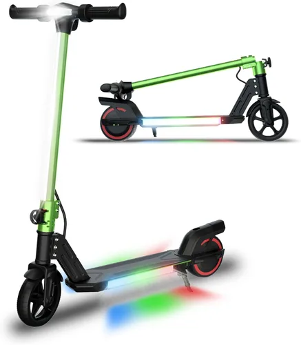 Vista 10 de Foldable Electric Scooter for Kids, with Bright Front LED Lights,Shining Pedal, LED Display, Dual Brakes 150W Motor Kids Electric Scooter, UL2272