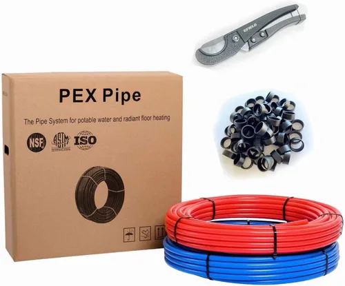 Vista 7 de EFIELD 2 rollos de tubo Pex-b de 1/2 pulgada x 75 pies, azul y rojo de 150 pies de longitud, certificado NSF para agua potable, caliente/fría
