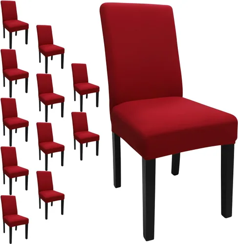 Vista 48 de Fundas para sillas de comedor, juego de 2 fundas, con patrón elástico Parsons, de elastano, extraíbles y lavables, protector para sillas de cocina