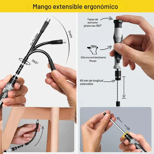 Vista 5 de Juego Mini de destornilladores de precisión con identificación codificada por color, 132 en 1, juego de herramientas de reparación micromagnéticas