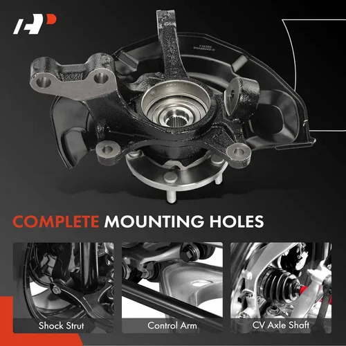 Vista 7 de A-Premium Conjunto de cubo de cojinete de rueda y nudillo de dirección delantero derecho compatible con Toyota Highlander 2004 2005 2006 2007, lado