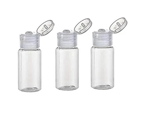 Botella de muestra de plástico vacía de 0.5 fl oz con tapa abatible Vial Vial Jar Pot Container