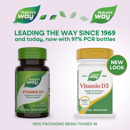 Vista 2 de Nature's Way, D3 2000 IU, vitaminas, 15590, 120, 1, 1