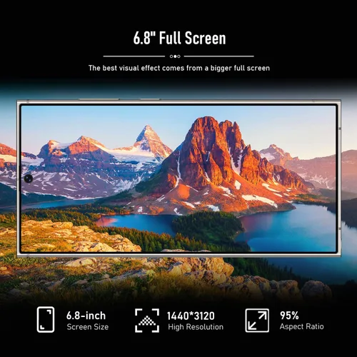 Vista 7 de C24 Ultra Desbloqueado Teléfonos Celulares Smartphone Android 13 Teléfonos 8+256GB/6.8 "Pantalla HD/Dual SIM/108MP+48MP Cámara/6800 mAh/Pluma