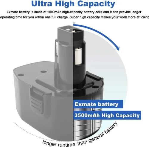 Vista 3 de Exmate 14.4V 3.5Ah DE9094 Replacement Battery Compatible with DEWALT DW9091 DW9094 DC9091 DC9094 DC9144 DE9091 DE9092 DE9038 DE9094 DE9502 DW935