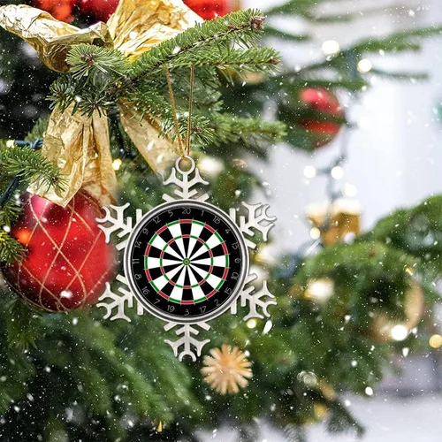 Vista 7 de Adorno de copo de nieve de peltre personalizado para decoración de árbol de Navidad