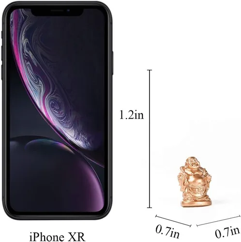 Vista 3 de Brass Statu BRABUD 1'' Gold Laughing Buddha Figurines Collection Gift Home Office Desk Decor Flower Pot Statue Decoration Set of 6 (Mini Gold)