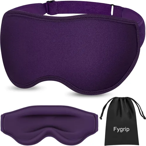 Vista 10 de Máscara de ojos 3D para dormir para hombres y mujeres, 100% libre de presión y bloqueo de luz, máscara de ojos para dormir con correa ajustable
