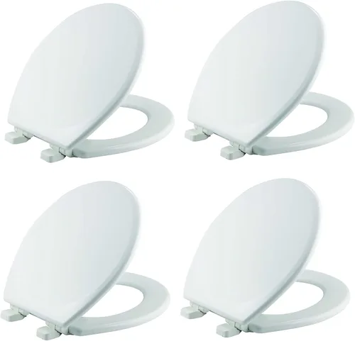 Vista 13 de El asiento de inodoro MAYFAIR 1843SLOW 000 Lannon se cierra lentamente y nunca se afloja, elongado, con madera esmaltada duradera, color blanco.