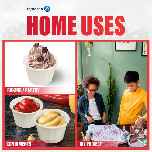 Vista 5 de Dynarex Vasos de Papel para Medicina - Vasos Desechables Souffle de 1 oz para Píldoras y Medicamentos - Vasos de Papel Pequeños con Bordes