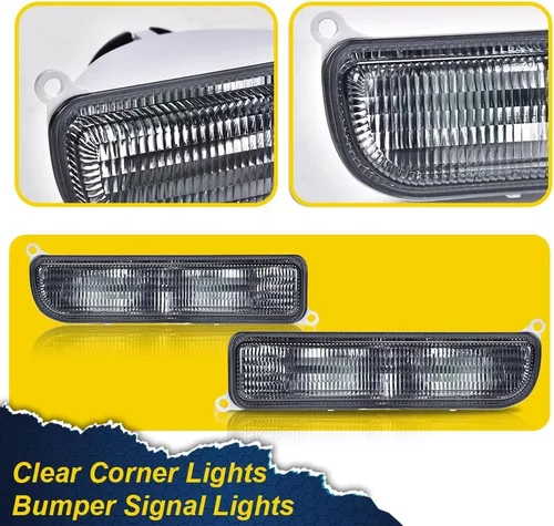 Vista 6 de G-PLUS Luces de esquina y luces de señal de parachoques compatibles con Jeep Cherokee XJ 1997-2001, 4 piezas