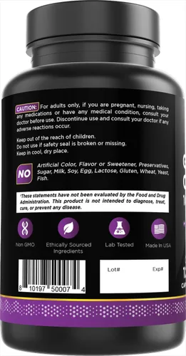 Vista 6 de Oxify Complejo de ginseng de 1000 mg con B12 y jalea real 120 cápsulas Sin gluten, sin OMG Suplemento fabricado en Estados Unidos