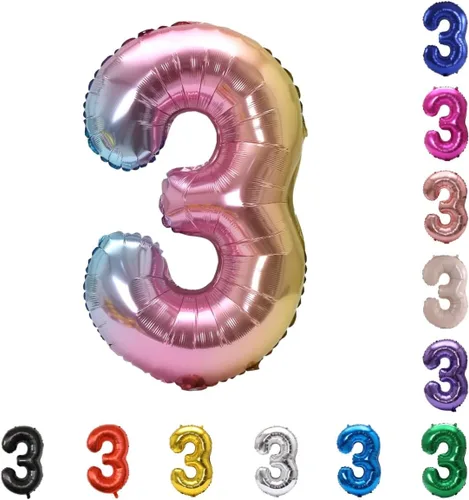 Vista 144 de YPSelected Globo de aluminio grande de 32 pulgadas con número de helio, cumpleaños, boda, fiesta, 0-9 (azul bebé, 0)