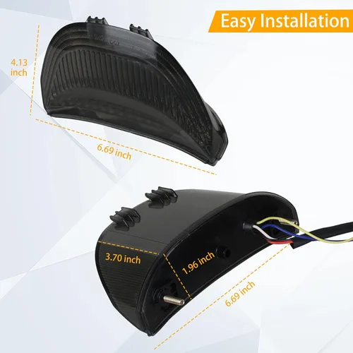 Vista 6 de QUASCO Luz de freno trasera LED con luces traseras ahumadas con señal de giro compatible con Honda CBR600RR 2003-2006, CBR1000RR 2004-2007