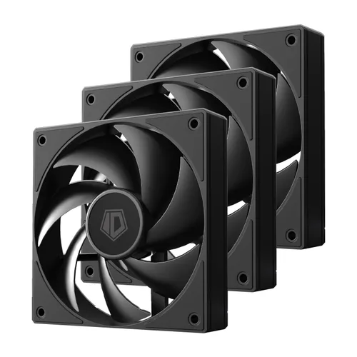 ID-COOLING AF-125-K Trio - Ventiladores de caja de 4.724 in, paquete de 3 ventiladores FDB para PC, conectores de cadena tipo margarita,