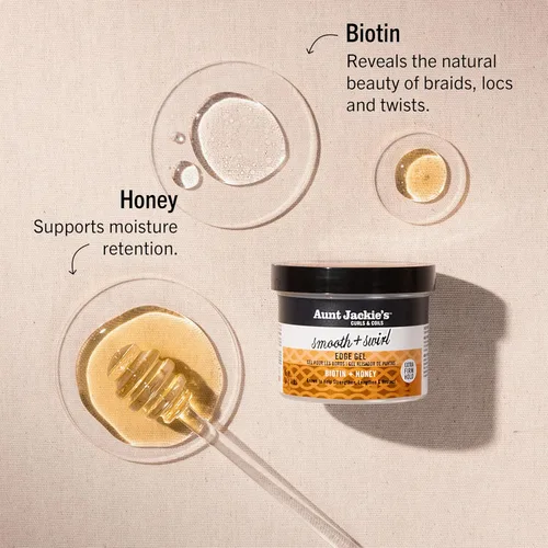 Vista 2 de Aunt Jackie's Galardonada colección Braid + Twist Smooth + Swirl Edge Gel con sujeción extra firme, 4 onzas