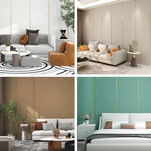Vista 2 de Trimold Moldura de oro cepillado de 16.4 pies para despegar y pegar, espejo flexible para pared, techo, suelo, gabinete, azulejo, borde