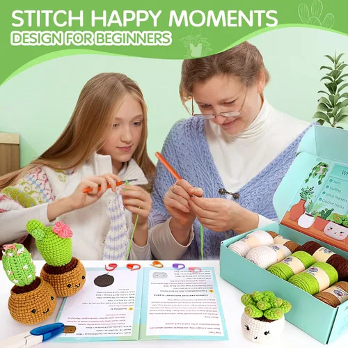 Vista 48 de Kit de ganchillo para principiantes, kit de inicio de ganchillo con tutoriales en video paso a paso, kits de aprendizaje para adultos y niños
