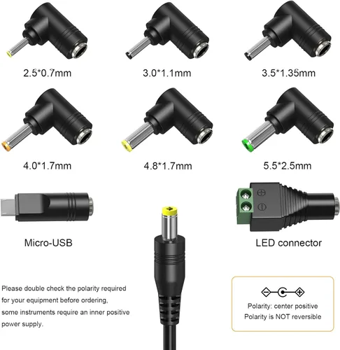 Vista 4 de Powseed 36W 3V 4.5V 5V 6V 7.5V 9V 12V 3A DC Cable de fuente de alimentación con cargador de pared USB 5V 2A 10W para teléfono cámara de seguridad